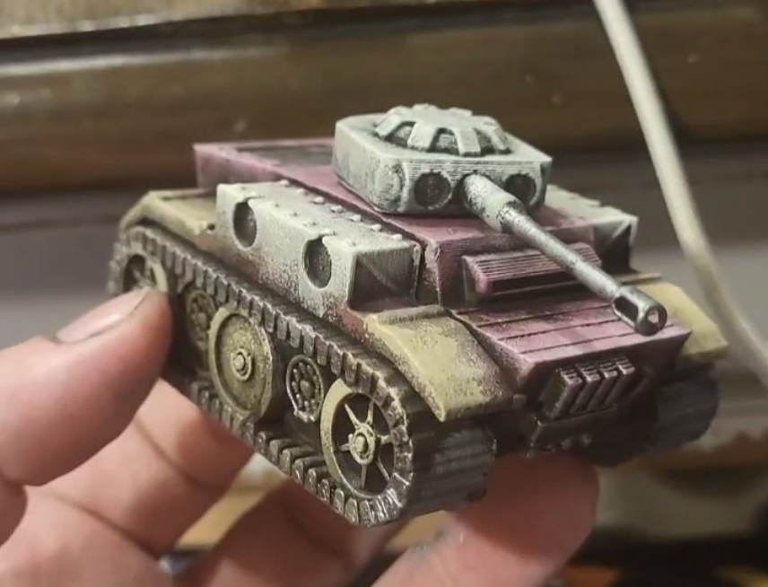Painted TREADS tank miniature from the community